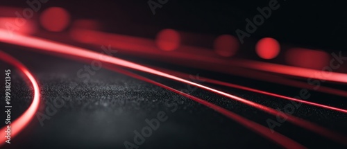 Abstract red light trails on a dark background concept illustration