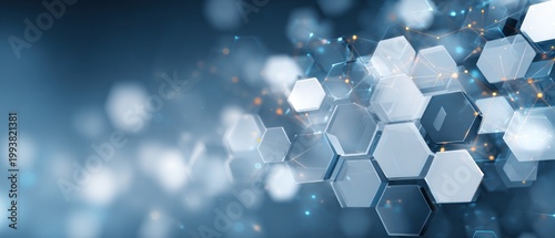 Abstract futuristic hexagonal pattern illustration ideal for technology design