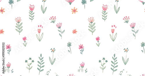 Hand-drawn flower png Pink bloom cutout Floral plant png Spring blossom cutout Garden leaf png Pencil petal cutout Crayon flora png Botanical foliage cutout isolated transparent background image
