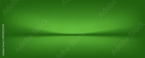 Abstract gradient podium background. Empty green 3D studio background. Clean scene for product presentation mockup template. eps 10