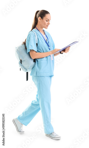 Female medical intern with ...