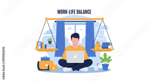 Balancing work and life with tasks and relaxation in a home office setting