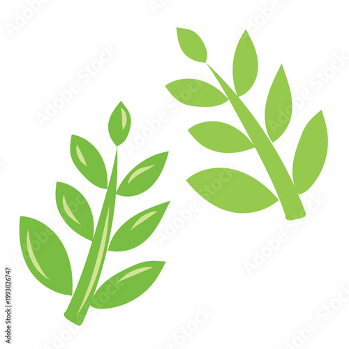 Konstfotografi green leaves vector, 2D flat Eco green plant