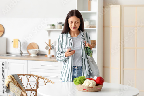 Young Asian woman with eco ...