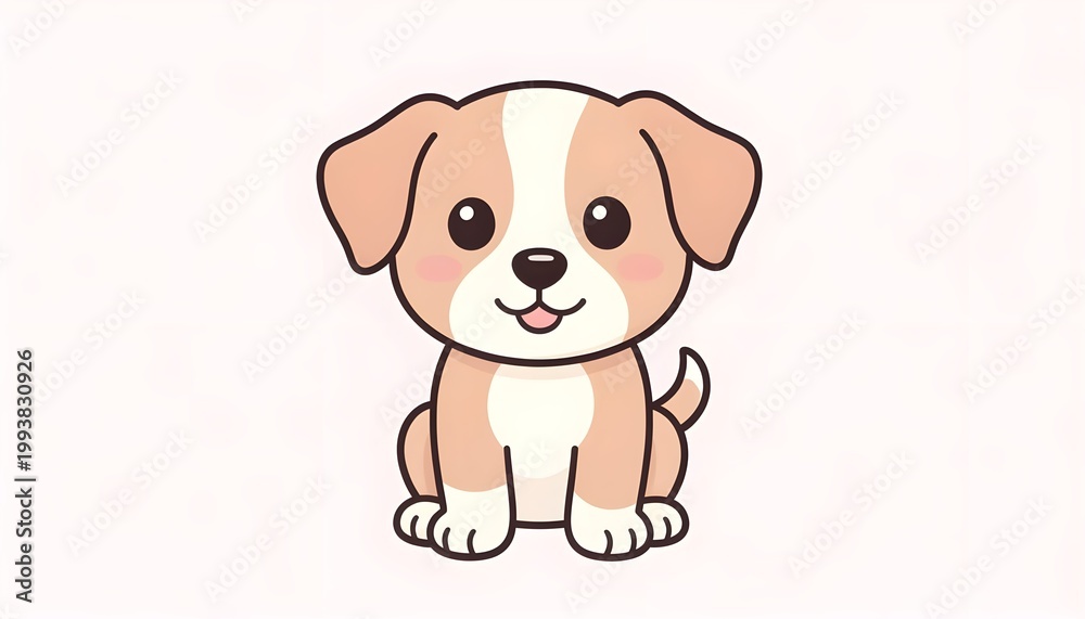 Obraz premium Cute 2D Cartoon Puppy