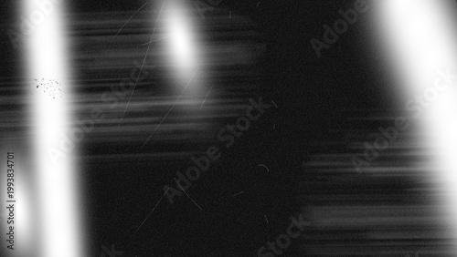 Bild auf Leinwand Black and white light streaks on dark background with blur and film texture, abstract dramatic backdrop for posters, branding, cinematic and digital design