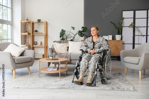 Female soldier in wheelchai...