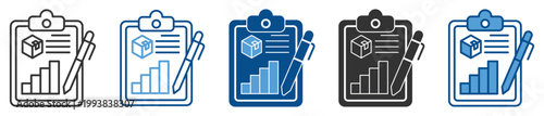 Business analytics icon set in multiple style