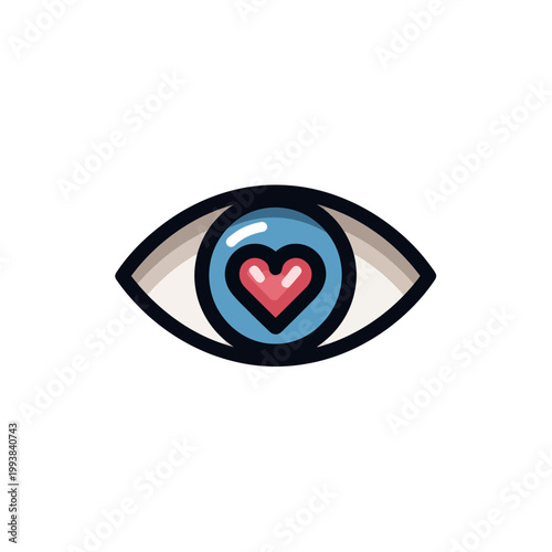 Stylized Eye with a Heart Symbol