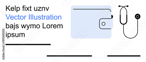 Financial planning, healthcare services, medical expenses, economic wellbeing, savings, insurance management. Wallet and stethoscope together. Financial planning and healthcare services concept