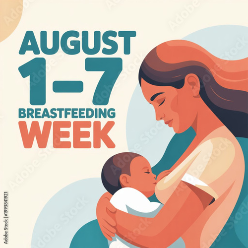 A mother breastfeeding her baby during World Breastfeeding Week from August 1-7