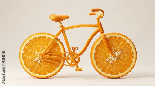 Sepeda Unik dengan Roda Terbuat dari Irisan Jeruk Segar