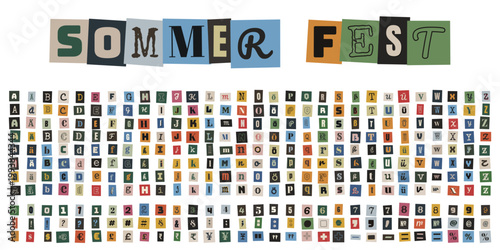 Erpresserbrief Alphabet Set fuer anonyme Drohbriefe und kreative Collagen