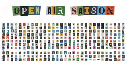 Erpresserbrief Alphabet Set, Bunte ausgeschnittene Buchstaben fuer Collagen und DIY Projekte