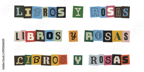 Texto Libros y Rosas estilo nota de rescate para celebracion de Sant Jordi y Dia del Libro