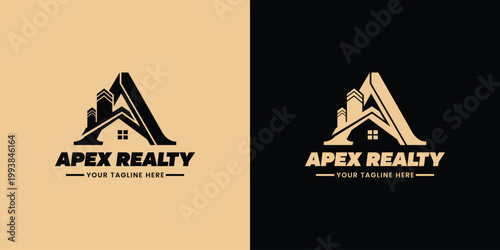 Clean and modern A letter real estate logo featuring minimal architectural style. Ideal for property dealers, real estate agencies, housing companies, and property management businesses.