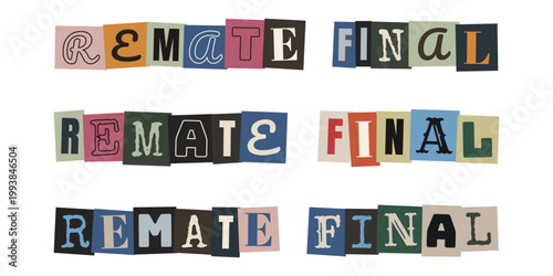 Remate final en estilo de nota de rescate para liquidación por cierre de negocio