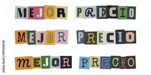 Frase mejor precio estilo nota de rescate para marketing de guerrilla y promociones creativas