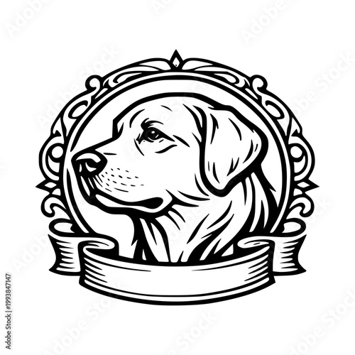 Cara de perro  y cinta para nombre