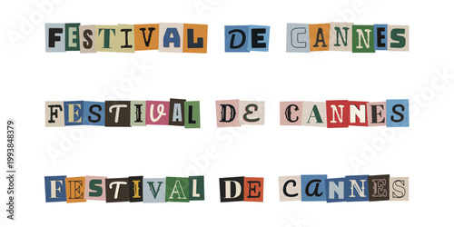 Typographie de lettres découpées style collage pour festival de cinéma indépendant et culturel