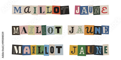 Illustration de style lettre anonyme maillot jaune cyclisme vintage