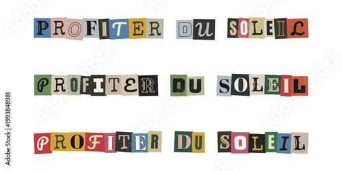 Message de motivation profiter du soleil en lettres de rancon style vintage