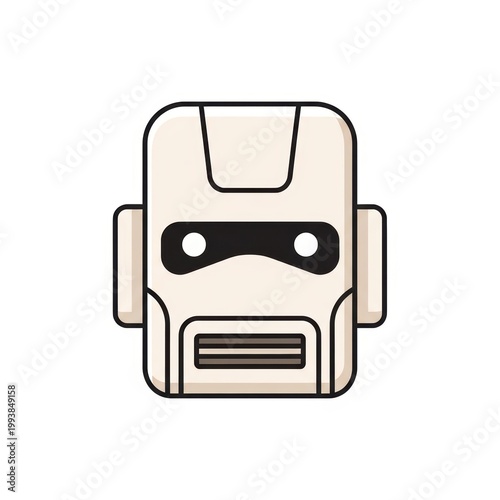 Minimalist robot face icon design for technology and innovation themes