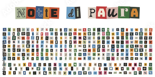 Lettere di riscatto ritagliate da giornali per messaggi anonimi e minacce