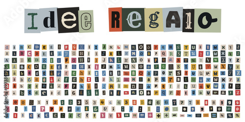 Lettere e numeri stile ritaglio di giornale per idee regalo personalizzate e scrapbooking