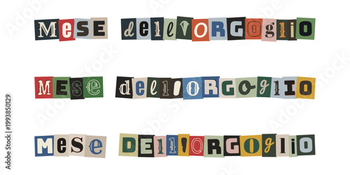 Mese dell'orgoglio LGBTQIA+ in stile collage di ritagli di giornale