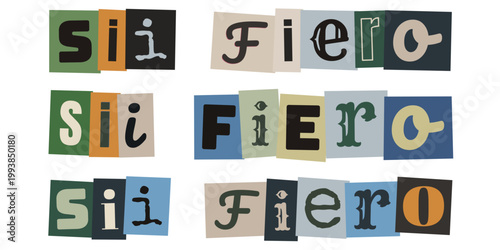 Scritta Sii Fiero in stile lettera di riscatto per orgoglio LGBTQ e inclusività