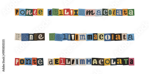 Titolo ponte dell'immacolata in stile collage creativo per promozioni turistiche e offerte viaggi