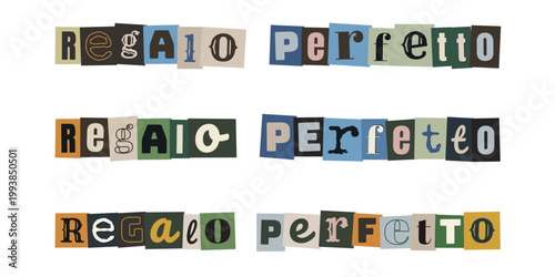 Scritta Regalo Perfetto stile lettera anonima per escape room e biglietti d'auguri creativi