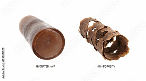 High Porosity Hair Fiber Damage Illustration