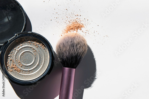 Makeup Brush and Powder Close-Up