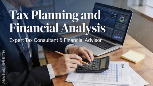 Expert tax consultant and financial advisor analyzing financial data on laptop