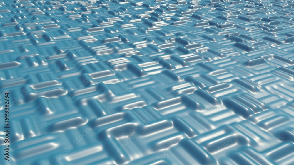 Fototapeta premium Blue shiny structured weave with soft highlights