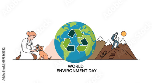 World Environment Day with nature and eco-conscious actions.