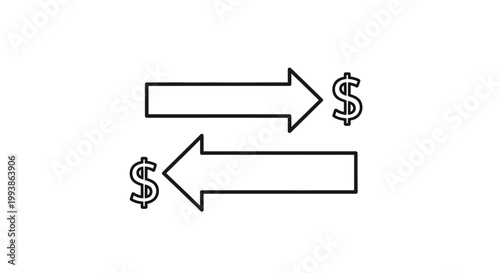 Money exchange arrows icon representing financial transactions.