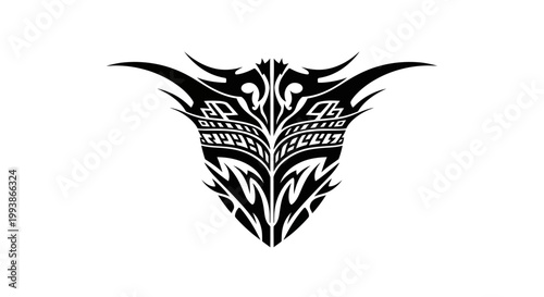Tribal Maori Face Tattoo Design.