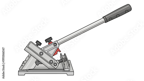 Illustration of a Manual Cutting Machine on White Background.