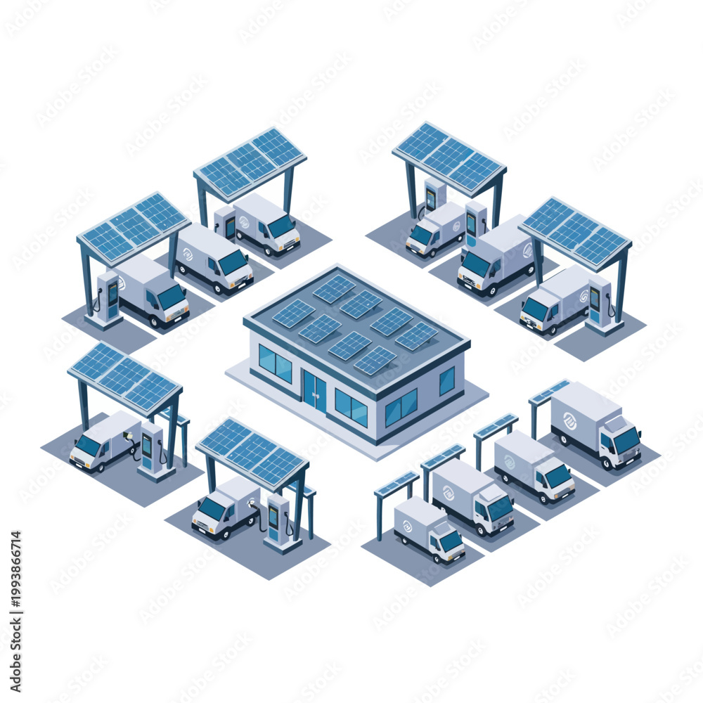 Fototapeta premium Electric vehicle charging station infrastructure.