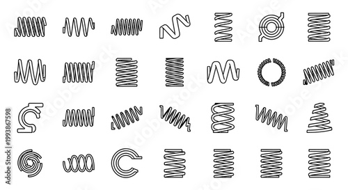 various types of springs and coils engineering and mechanical elements