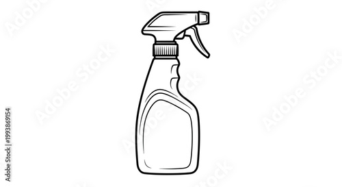 Simple Line Art Illustration of a Spray Bottle.