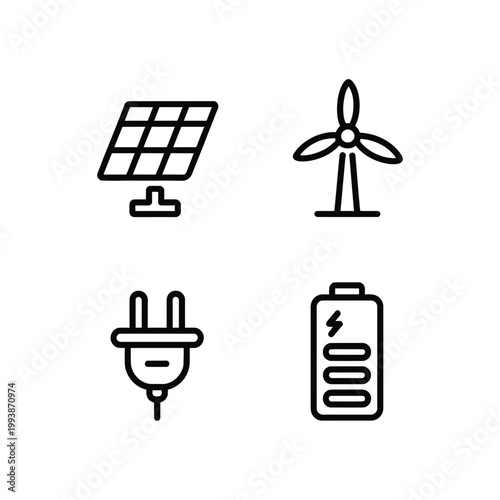 Clean Energy and Sustainable Technology Icons