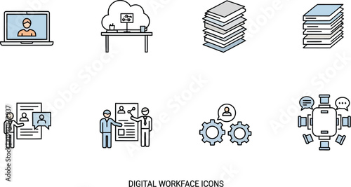 Workplace icons illustrate the collaborative nature of our digital.