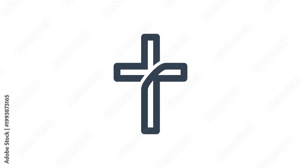 Obraz premium A simple illustration of a cross symbol on a white background