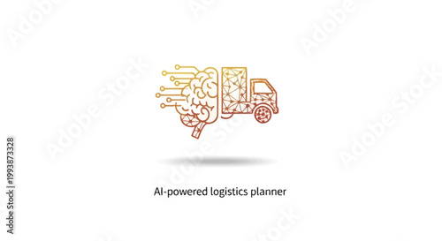 Artificial Intelligence Brain Powers Logistics Truck for Efficient Delivery.