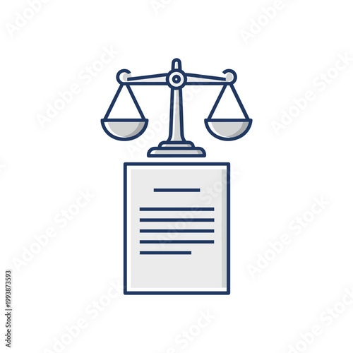 Justice Scales Balancing Legal Document Icon