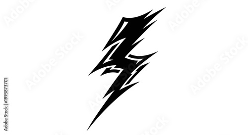 Black lightning bolt graphic symbol icon.